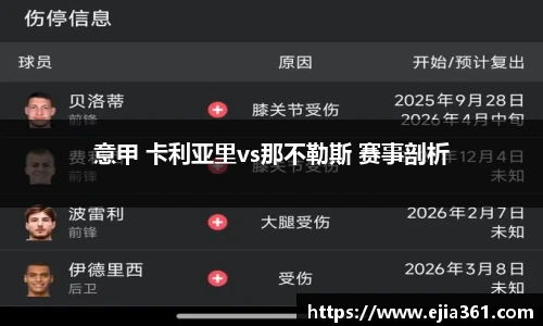 意甲 卡利亚里vs那不勒斯 赛事剖析